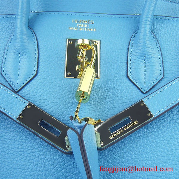 Hermes Birkin 30cm Togo Leather Bag Light Blue 6088